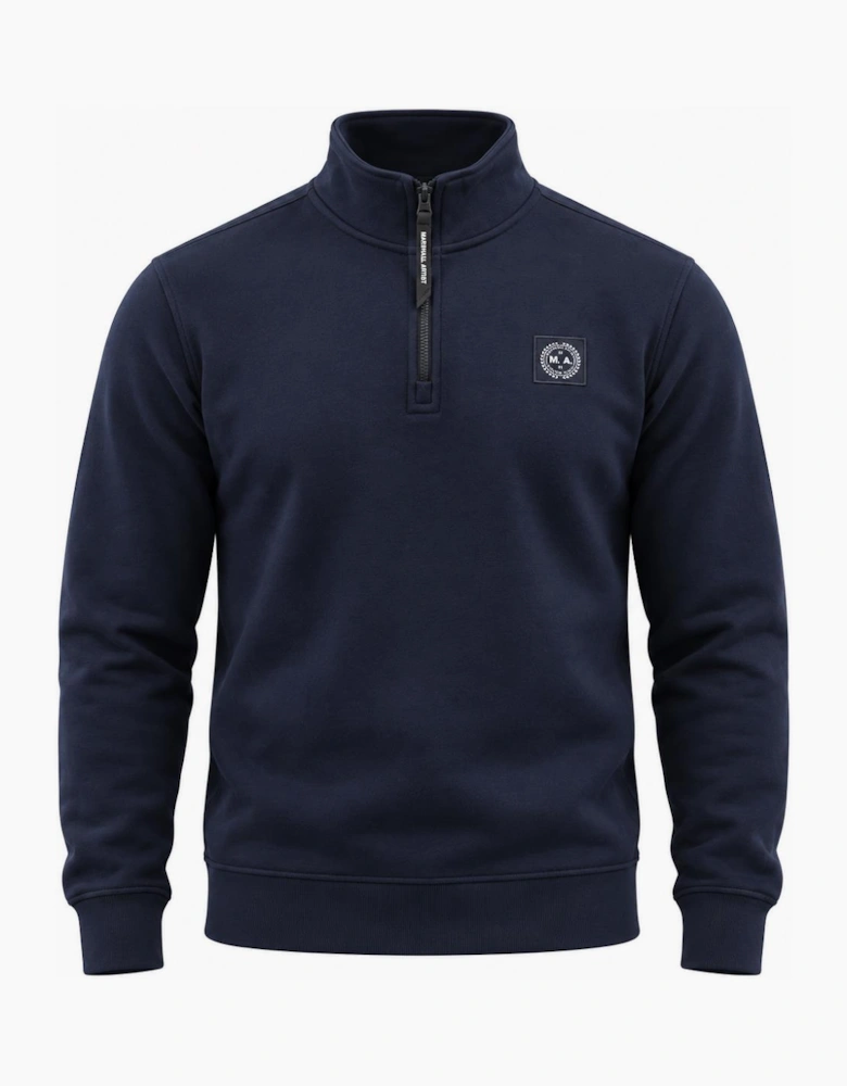 Marshall Artist Marchio 1/4 Zip Sweatshirt Navy