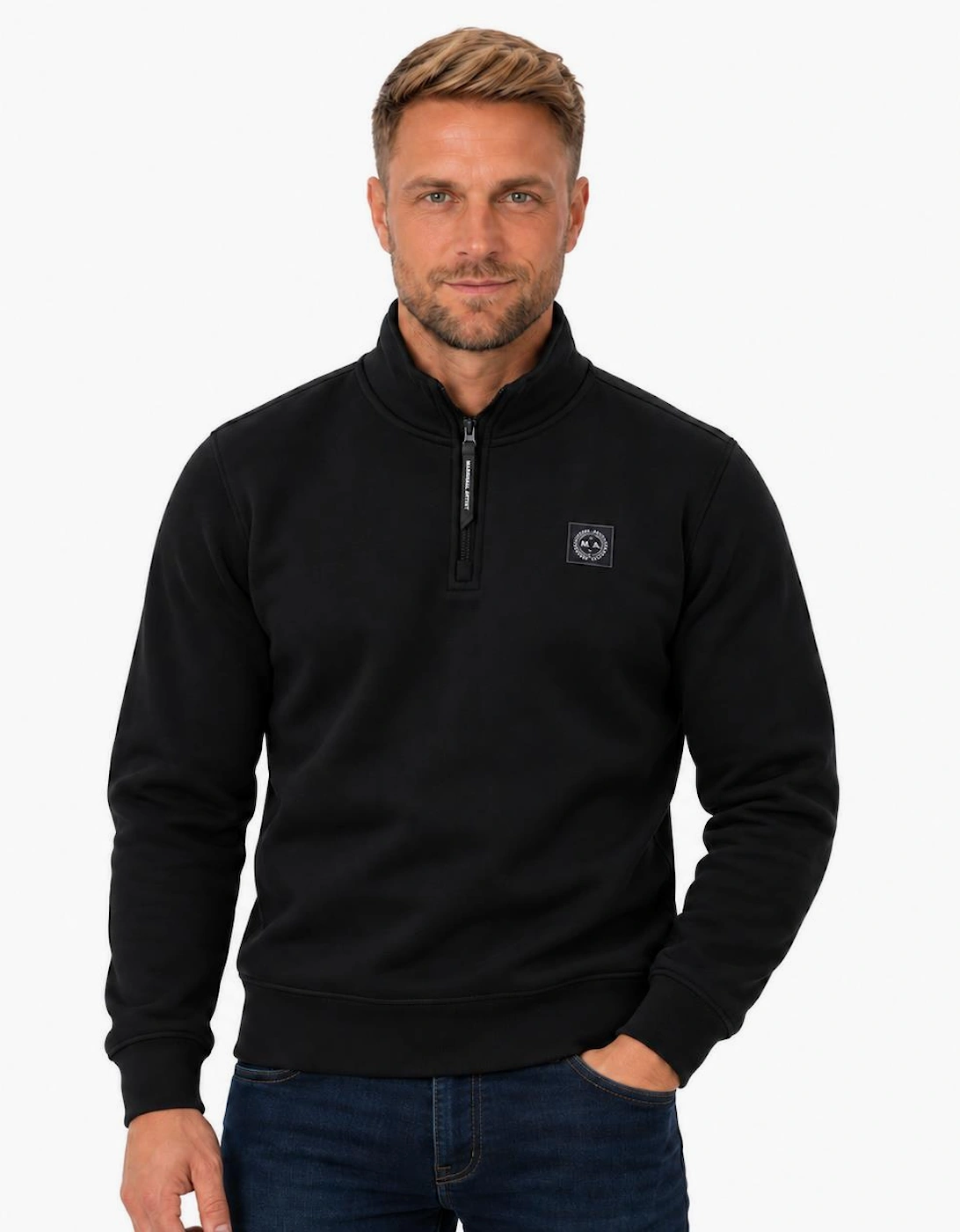 Marshall Artist Marchio 1/4 Zip Sweatshirt Black