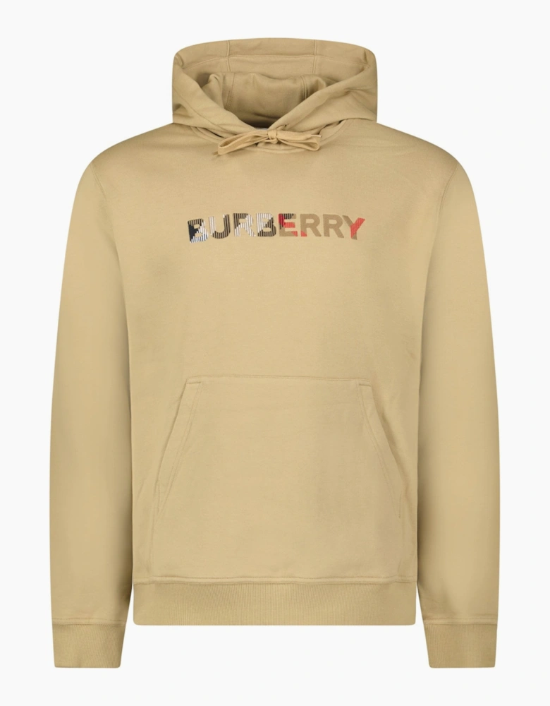Burberry Logo Embroidered Hoodie Beige