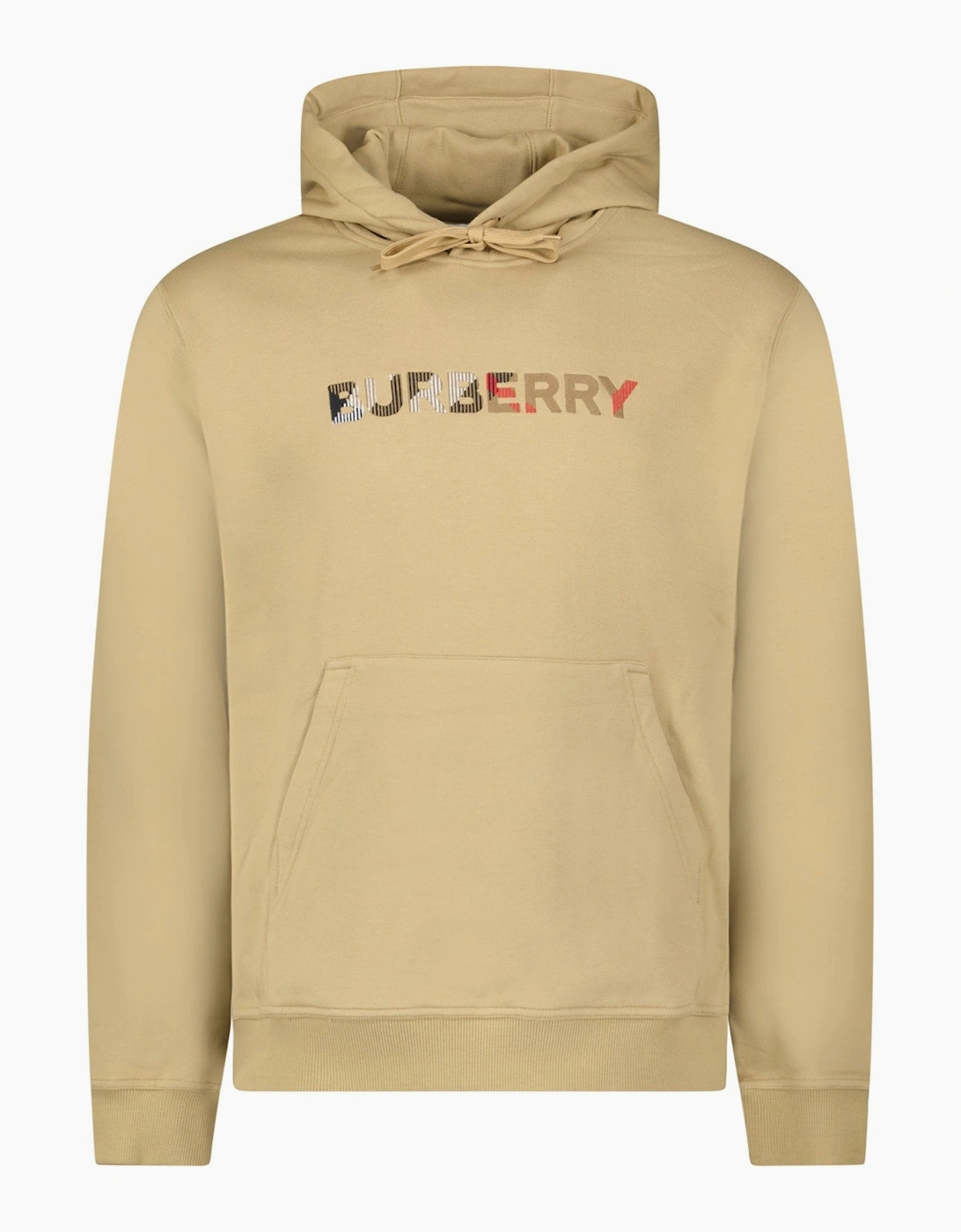 Burberry Logo Embroidered Hoodie Beige