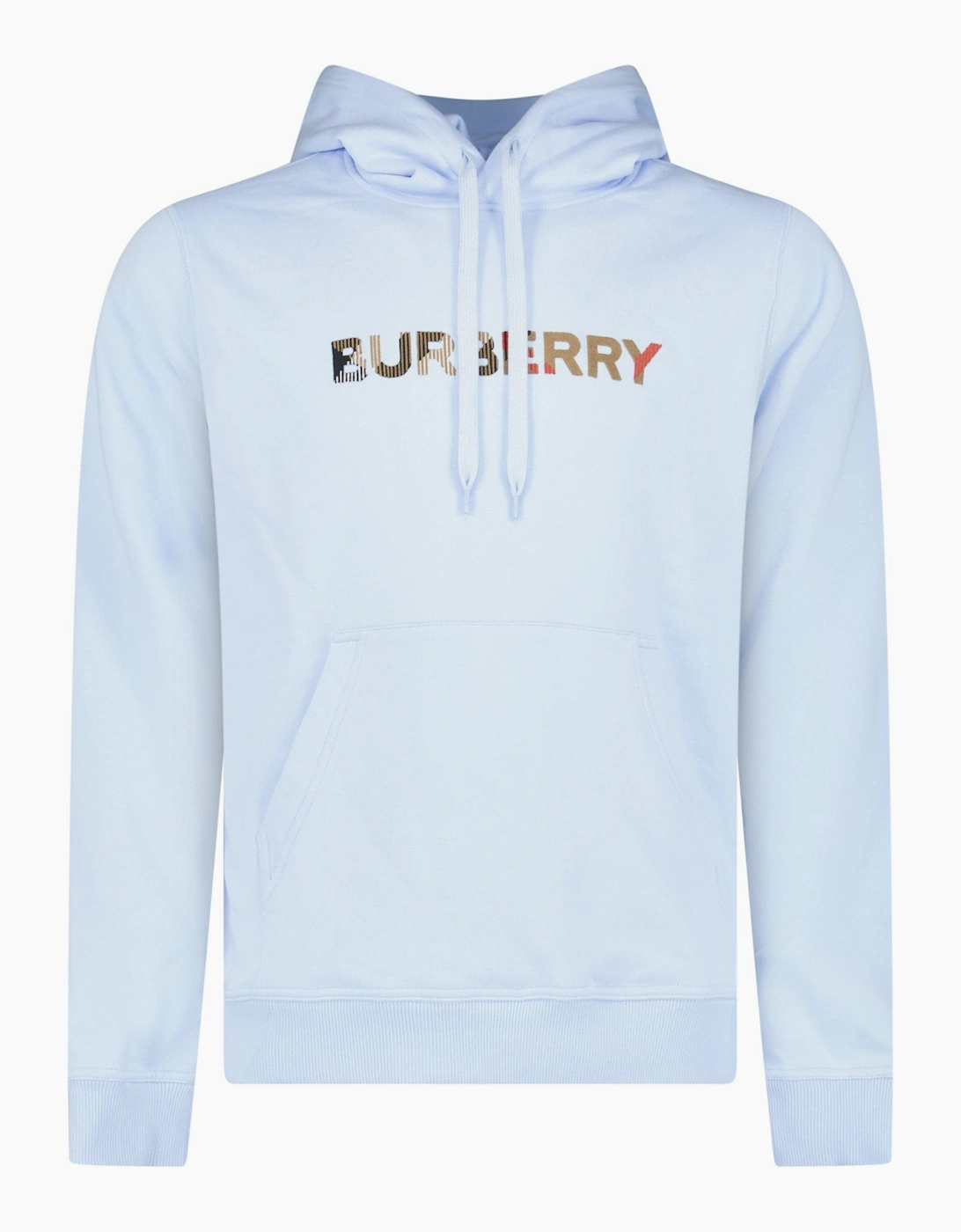 Burberry Logo Embroidered Hoodie Light Blue