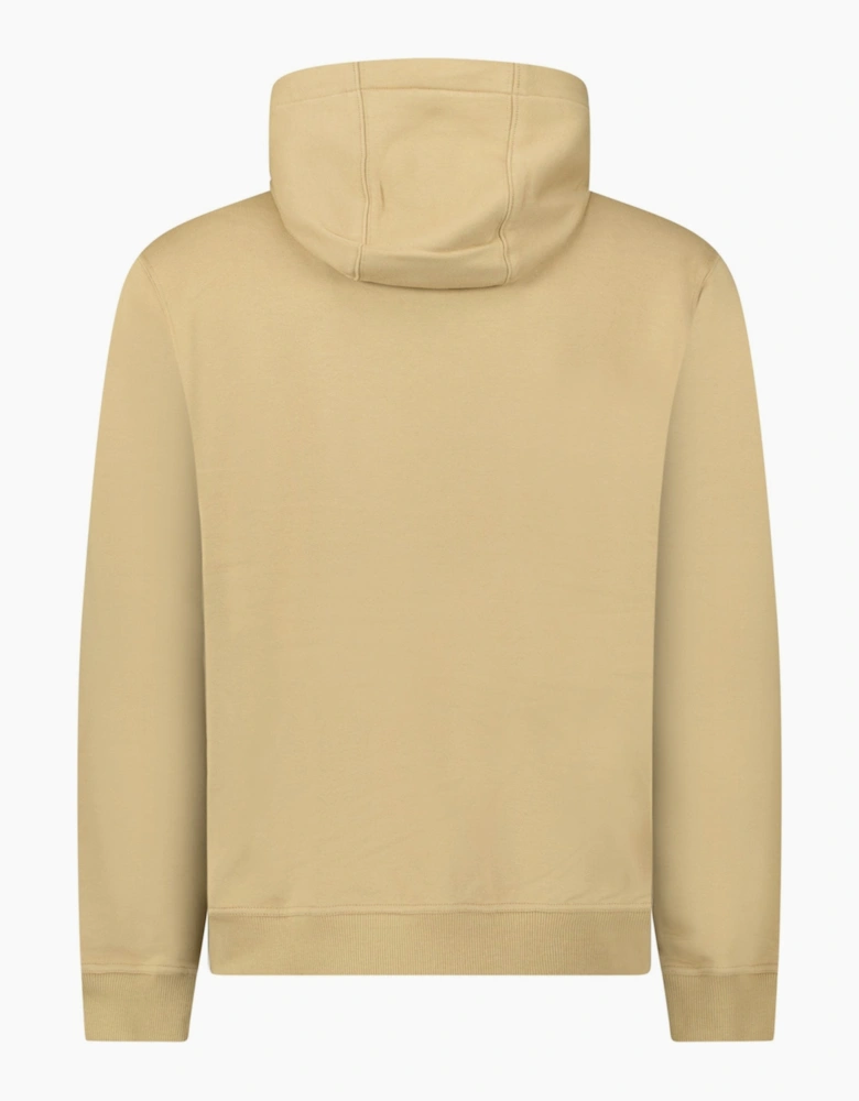 Burberry Logo Embroidered Hoodie Beige