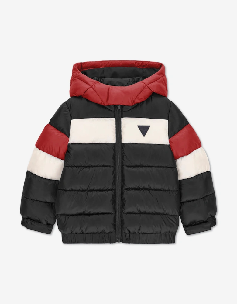 Guess Boys Hooded Puffer Jacket in Black