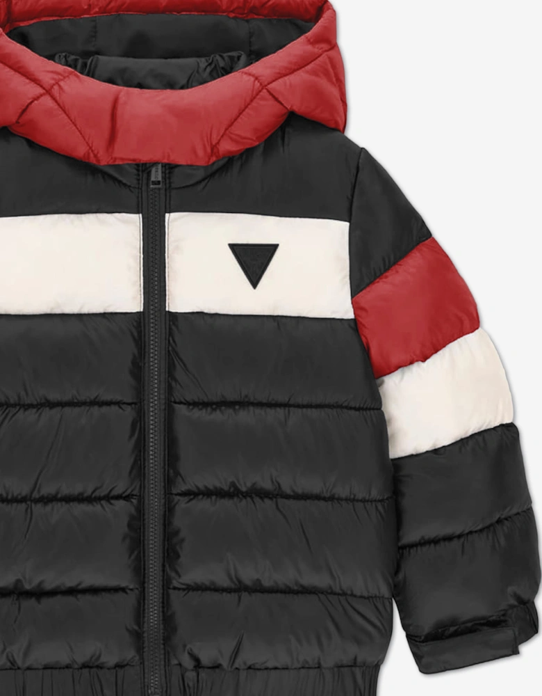 Guess Boys Hooded Puffer Jacket in Black