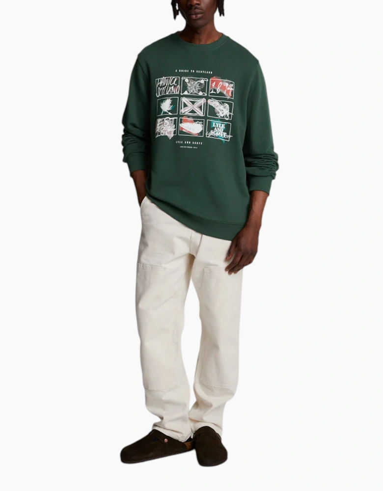 Lyle & Scott ML2119V Mens Graphic Sweatshirt Guide to Scotland Crew Neck Jumper