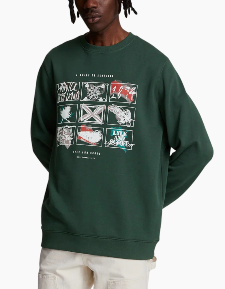 Lyle & Scott ML2119V Mens Graphic Sweatshirt Guide to Scotland Crew Neck Jumper