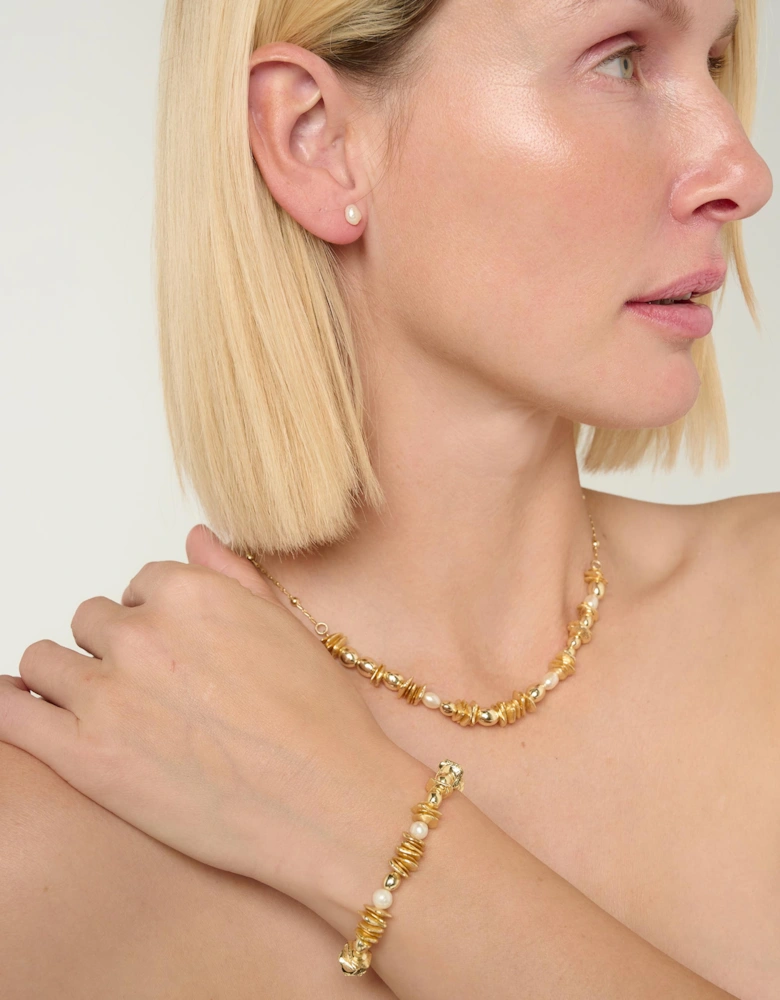 Row Multi Bead Freshwater Pearl Bracelet