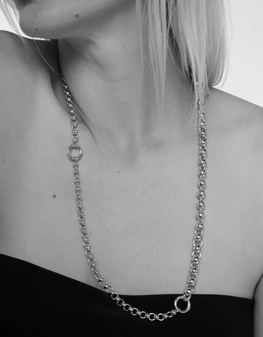 Sphera Long Lariat Chain Necklace with Removable Drop