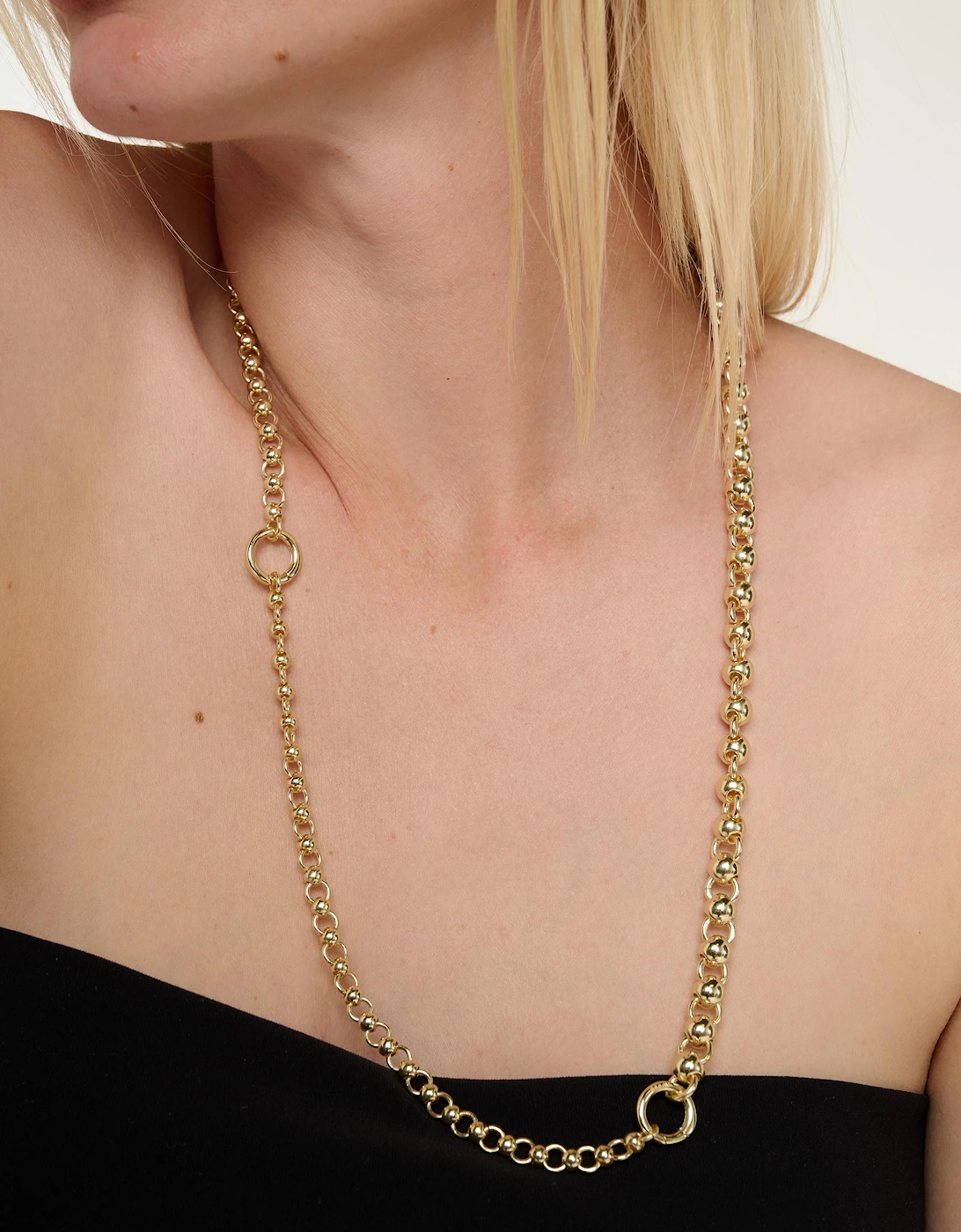Sphera Long Lariat Chain Necklace with Removable Drop
