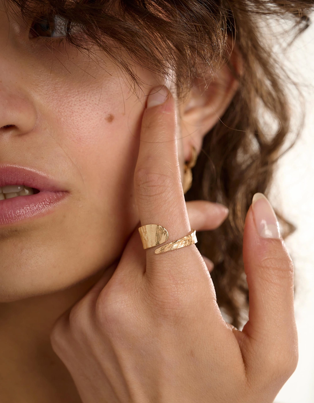 Riva Ripple Textured Wrap Adjustable Ring