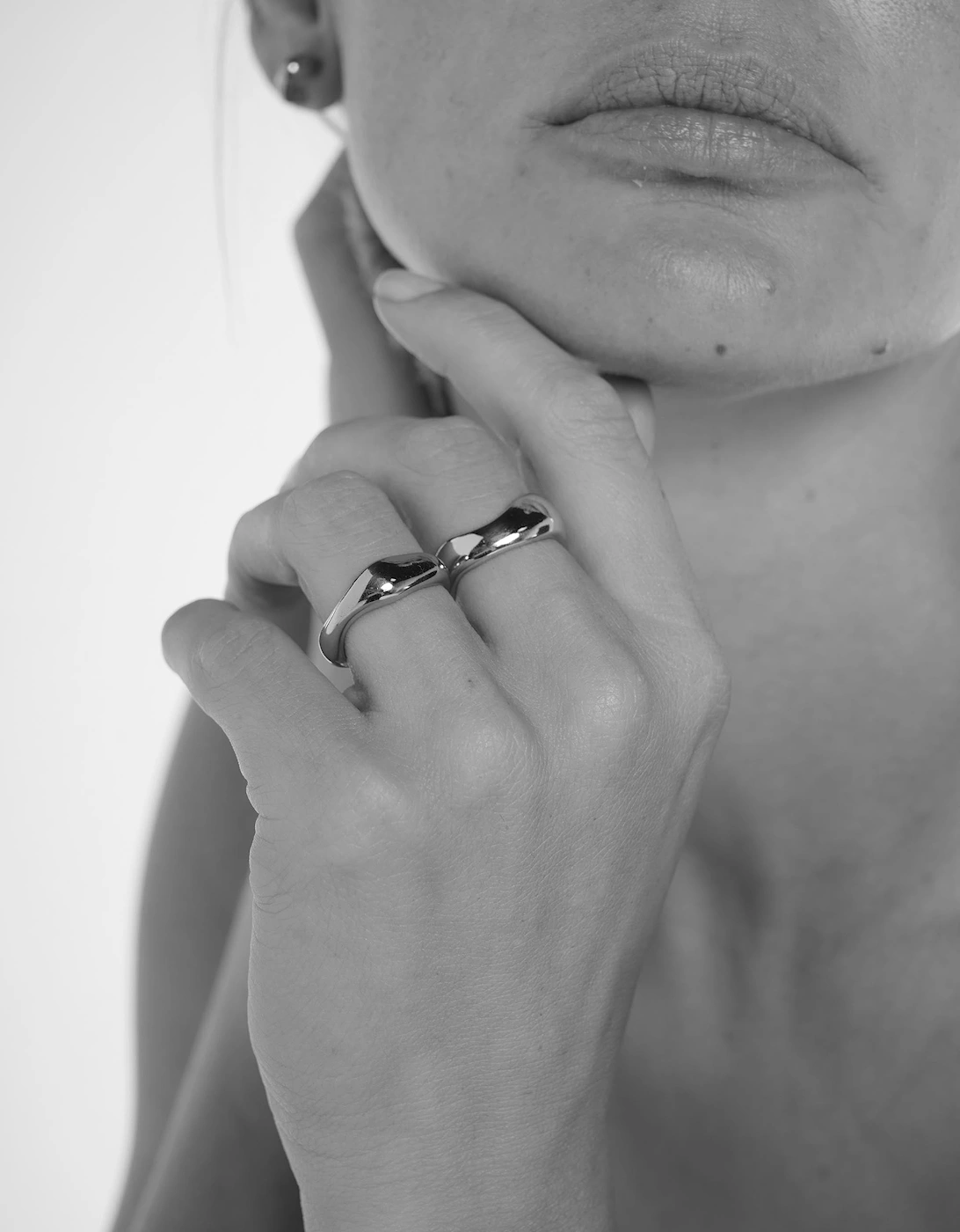 Serenity Organic Polished Layering Ring