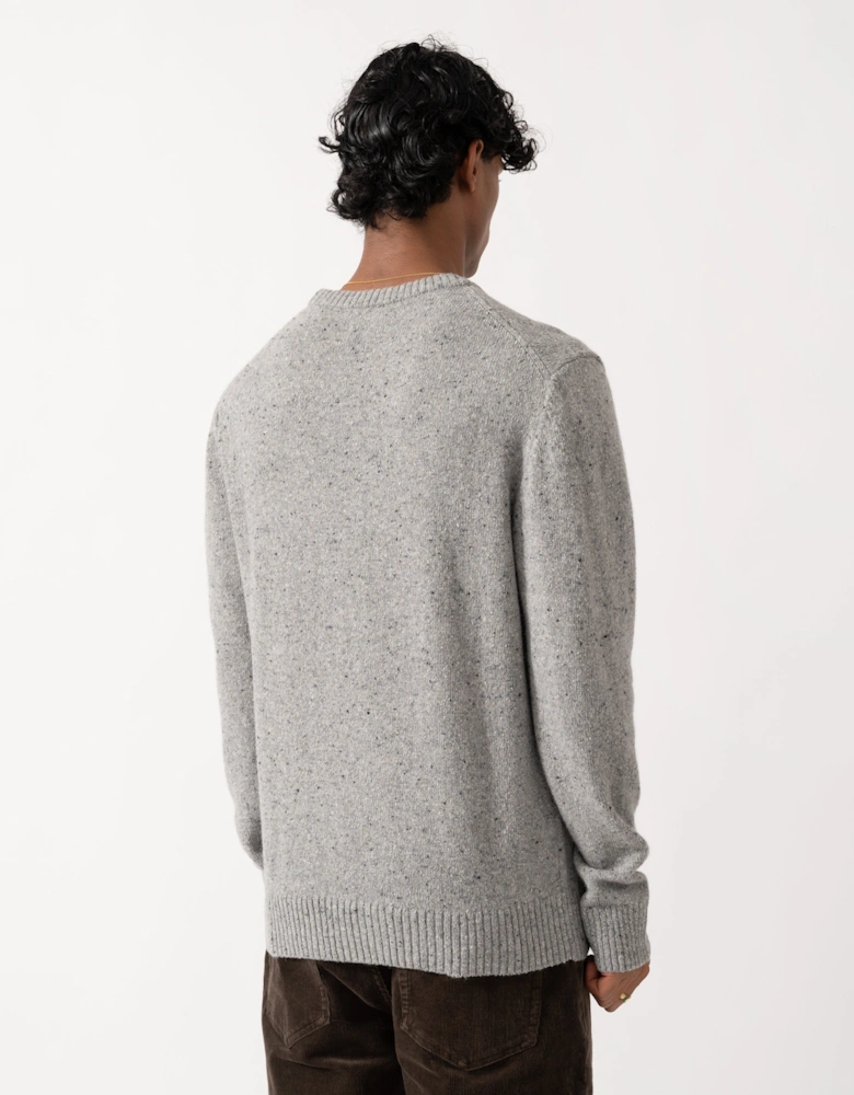 GANT Mens Wool Blend Neps Crew Neck Sweater - 93 Grey Melange
