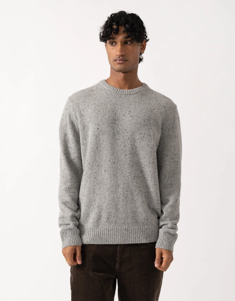 GANT Mens Wool Blend Neps Crew Neck Sweater - 93 Grey Melange