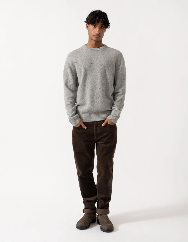 GANT Mens Wool Blend Neps Crew Neck Sweater - 93 Grey Melange