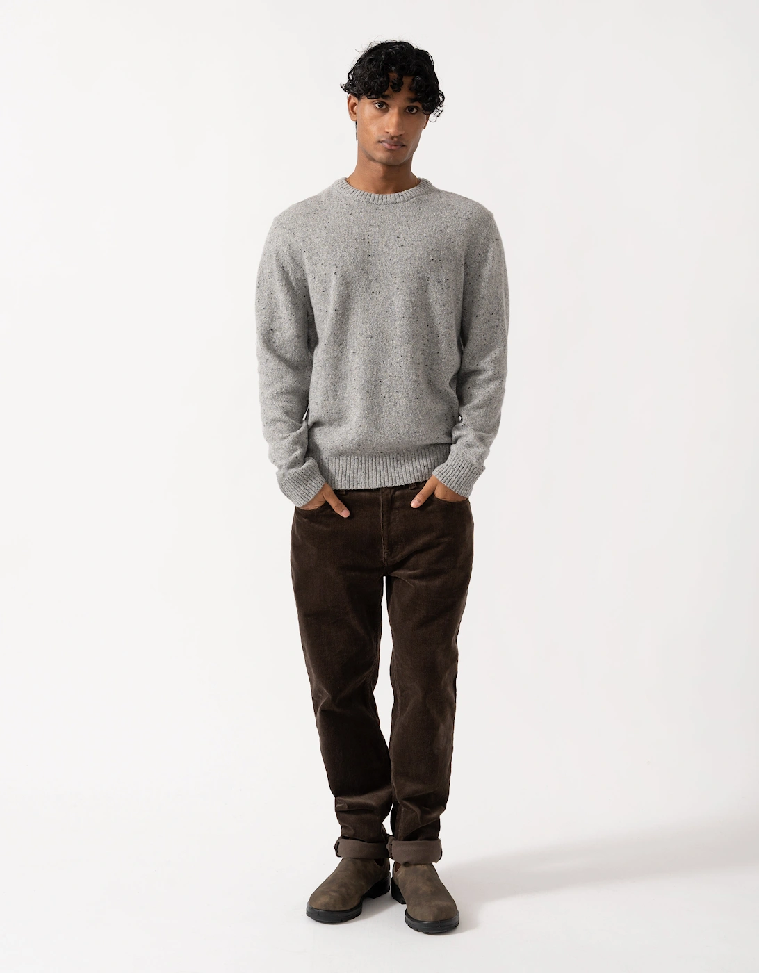 GANT Mens Wool Blend Neps Crew Neck Sweater - 93 Grey Melange