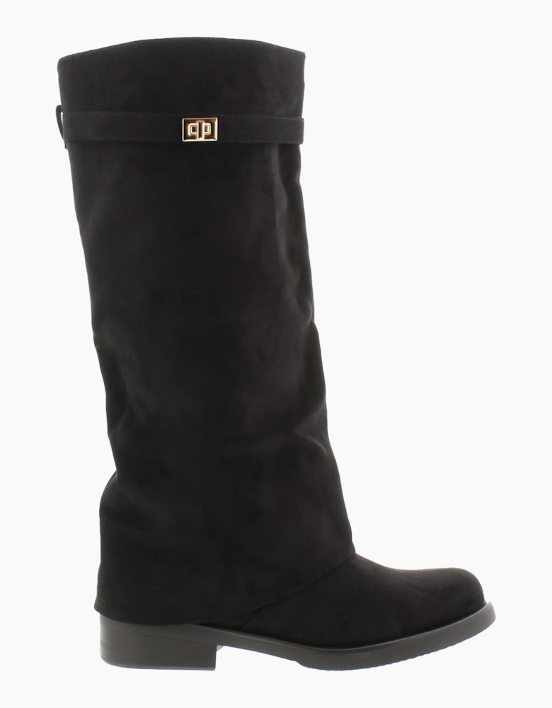 Krush Womens Long Boots Howdy Zip Fastening black UK Size