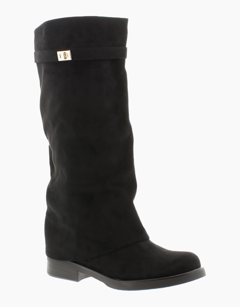 Krush Womens Long Boots Howdy Zip Fastening black UK Size