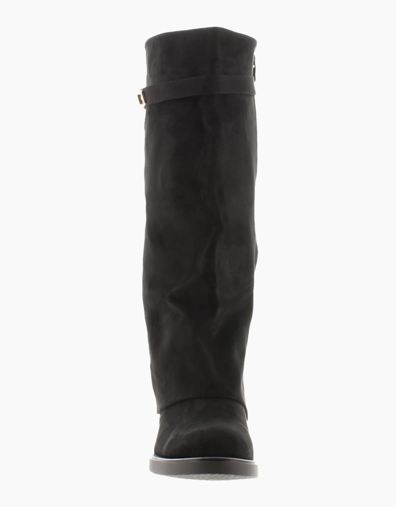 Krush Womens Long Boots Howdy Zip Fastening black UK Size