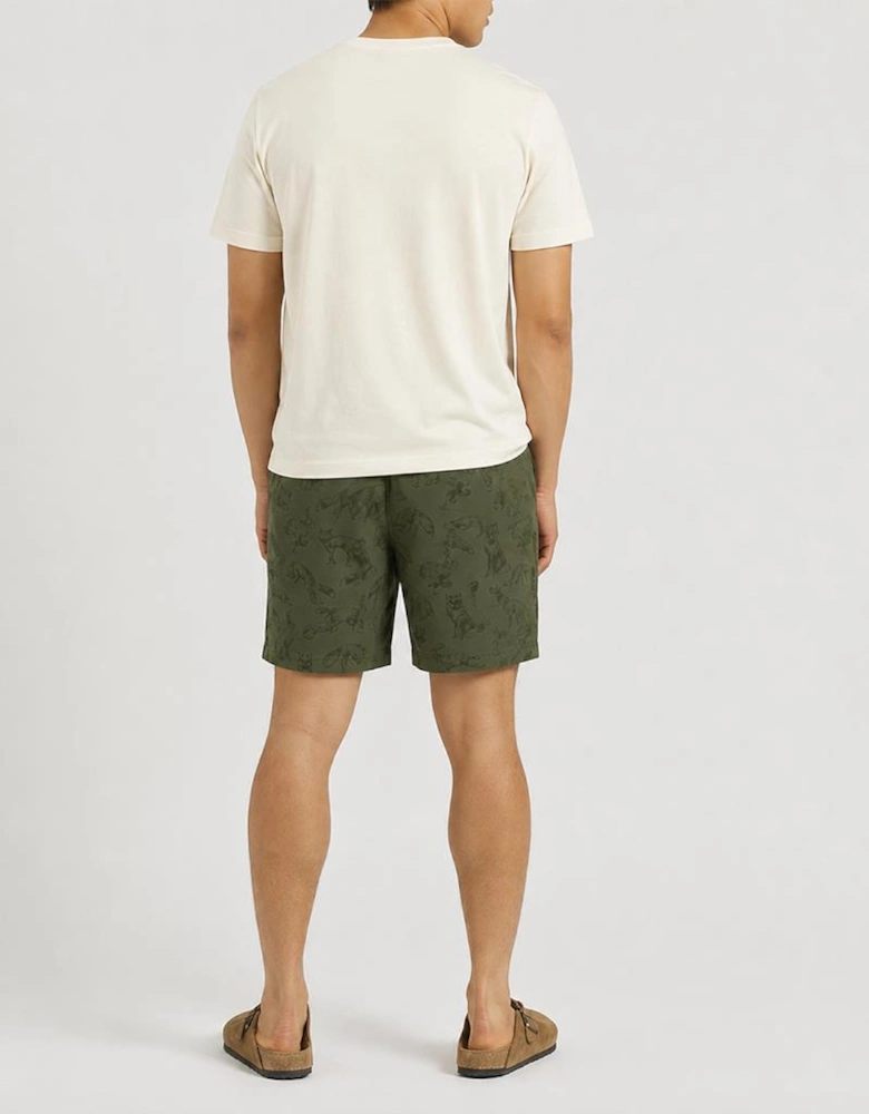 Joules Y95846 DOZER SHORT Mens Pyjama Set Green/Ecru Mens Pyjama Set Green/Ecru