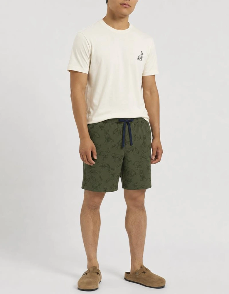 Joules Y95846 DOZER SHORT Mens Pyjama Set Green/Ecru Mens Pyjama Set Green/Ecru