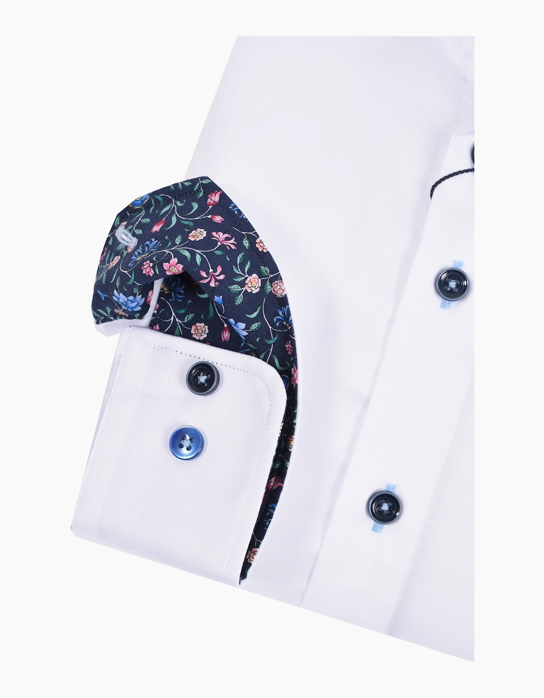 R2 LONG SLEEVED CUT AWAY COLLAR SHIRT WHITE