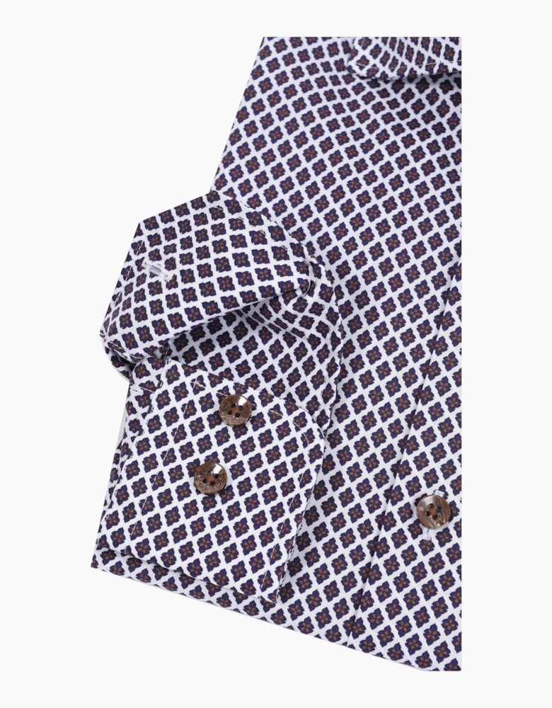 R2 LONG SLEEVED CUT AWAY COLLAR SHIRT | DARK BROWN