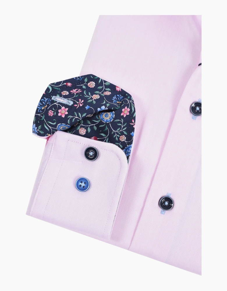R2 LONG SLEEVED CUT AWAY COLLAR SHIRT PINK