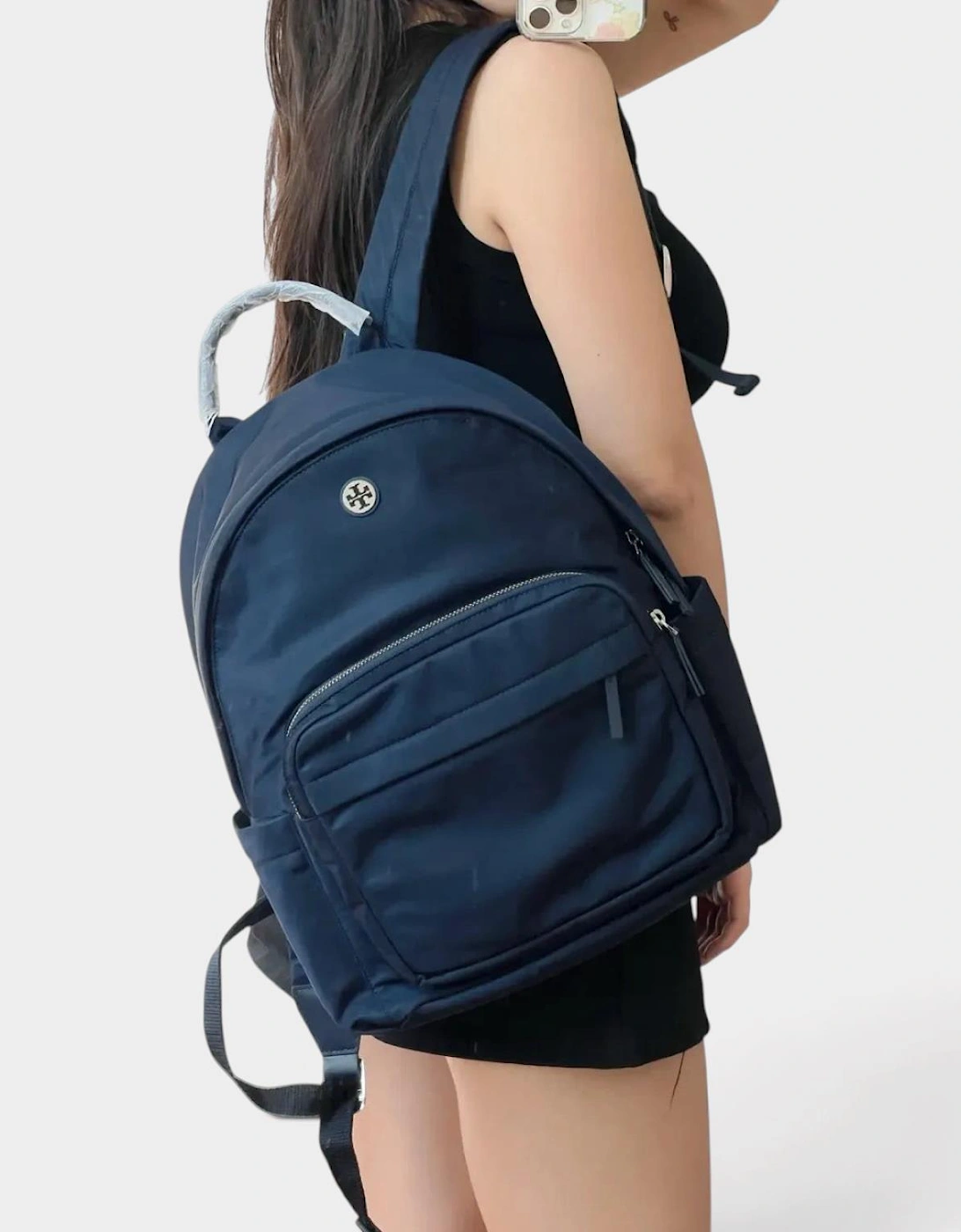 Nylon Backpack Navy Blue