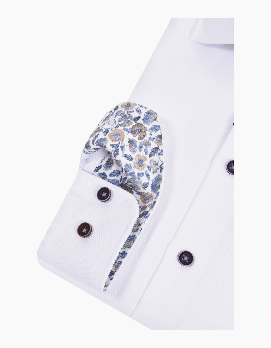 R2 LONG SLEEVED CUT AWAY COLLAR SHIRT WHITE