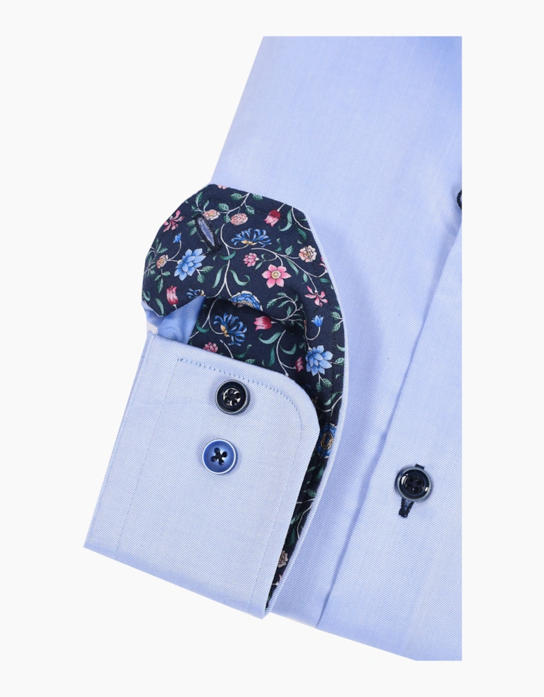 R2 LONG SLEEVED CUT AWAY COLLAR SHIRT LIGHT BLUE