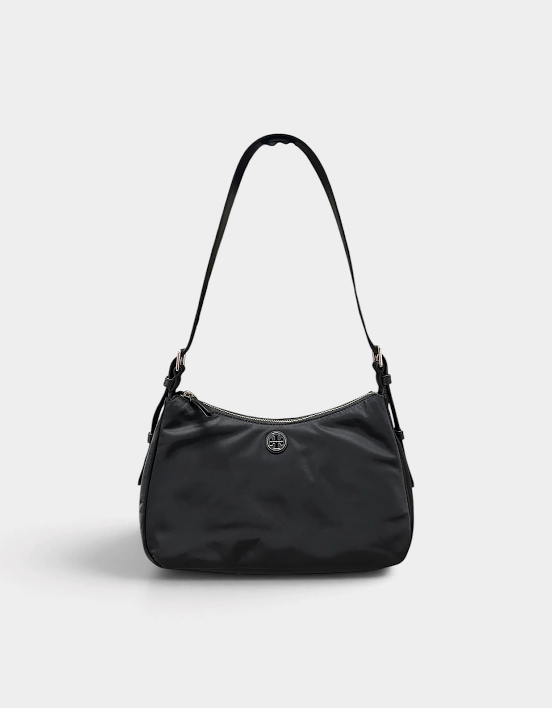 Tory Burch Women's Nylon Zip Tote top Shoulder Bag Black