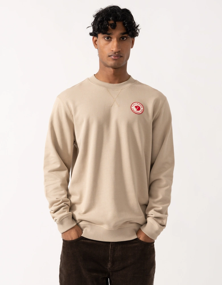 Fjallraven 1960 Logo Badge Mens Sweatshirt - Fossil 118