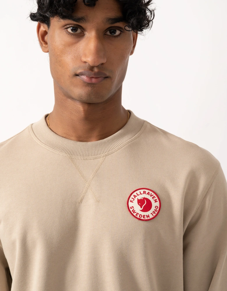 Fjallraven 1960 Logo Badge Mens Sweatshirt - Fossil 118