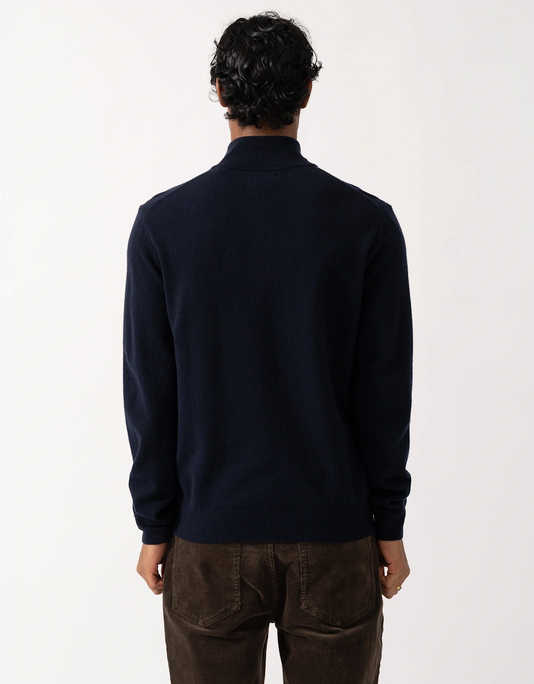 GANT Mens Superfine Lambswool Half Zip Sweater - 410 Marine
