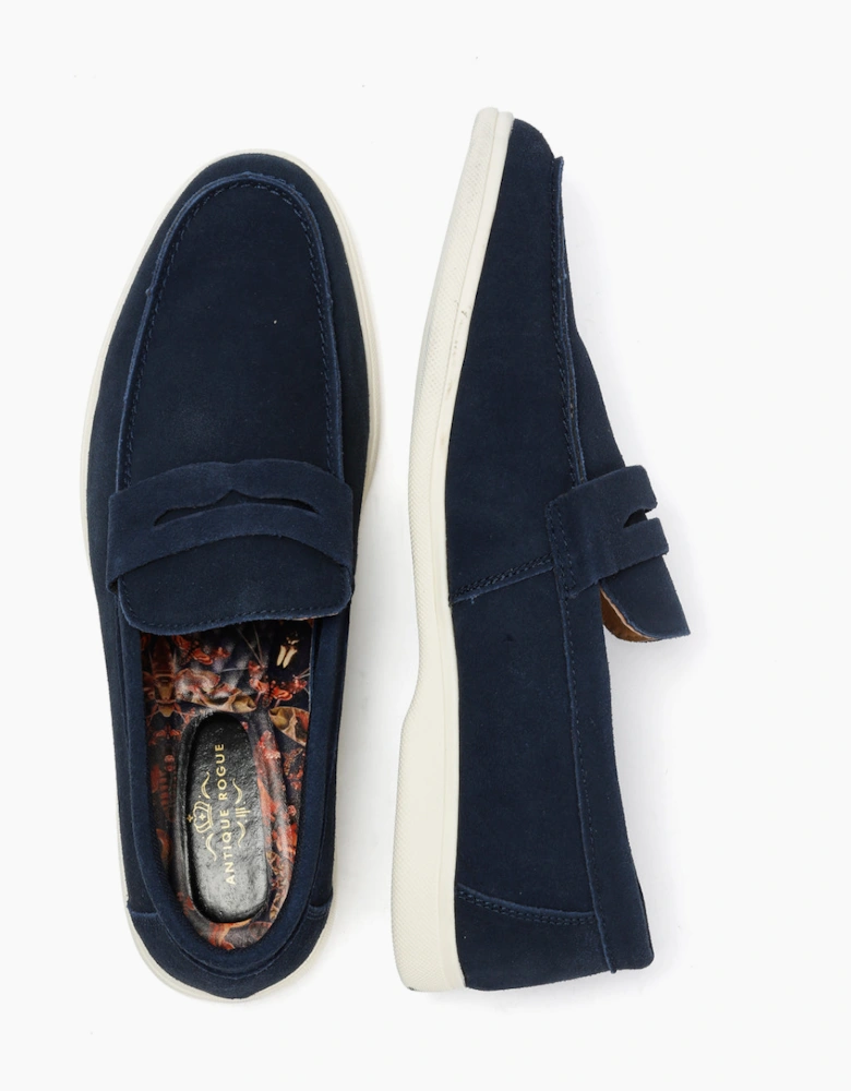 Antique Rogue Anton Suede Men's Navy Loafers
