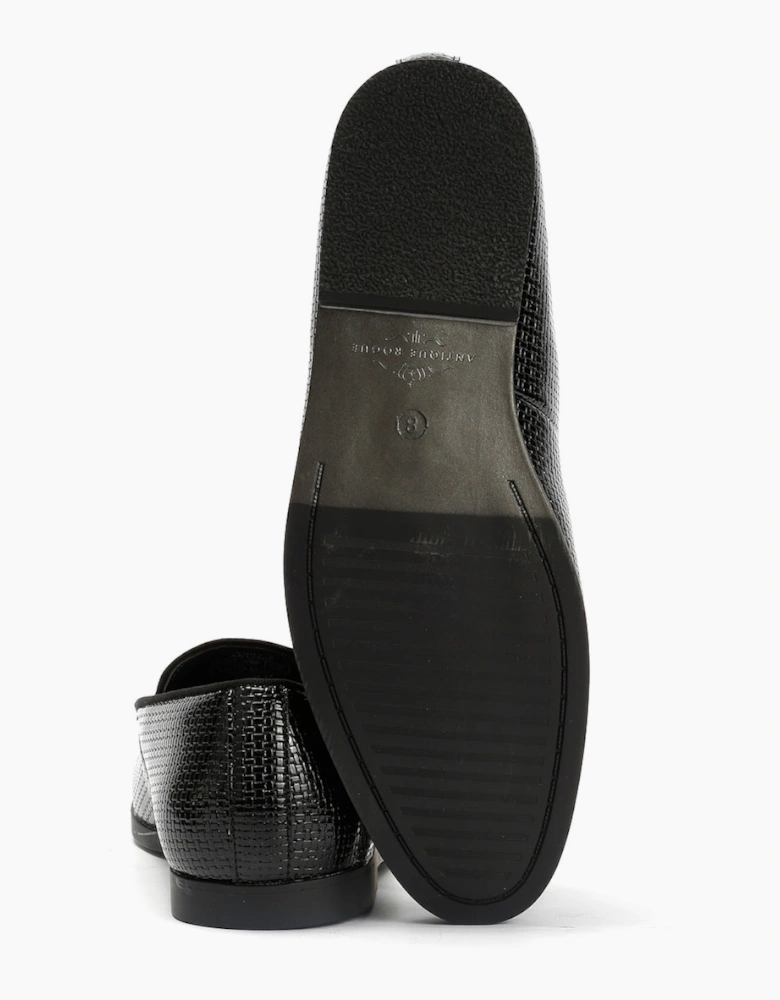 Antique Rogue Henry Patent PU Leather Men's Black Loafers
