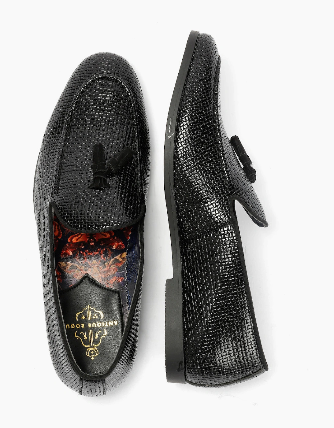 Antique Rogue Henry Patent PU Leather Men's Black Loafers