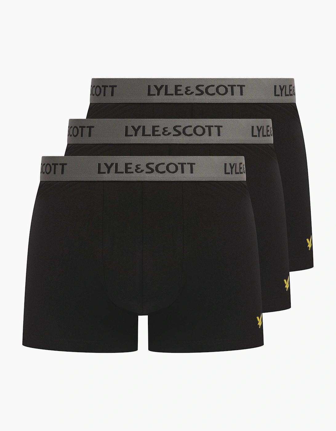Lyle And Scott Men's 3 Pack Plain Design Trunck with Logo - Black - Size: 32/33/32