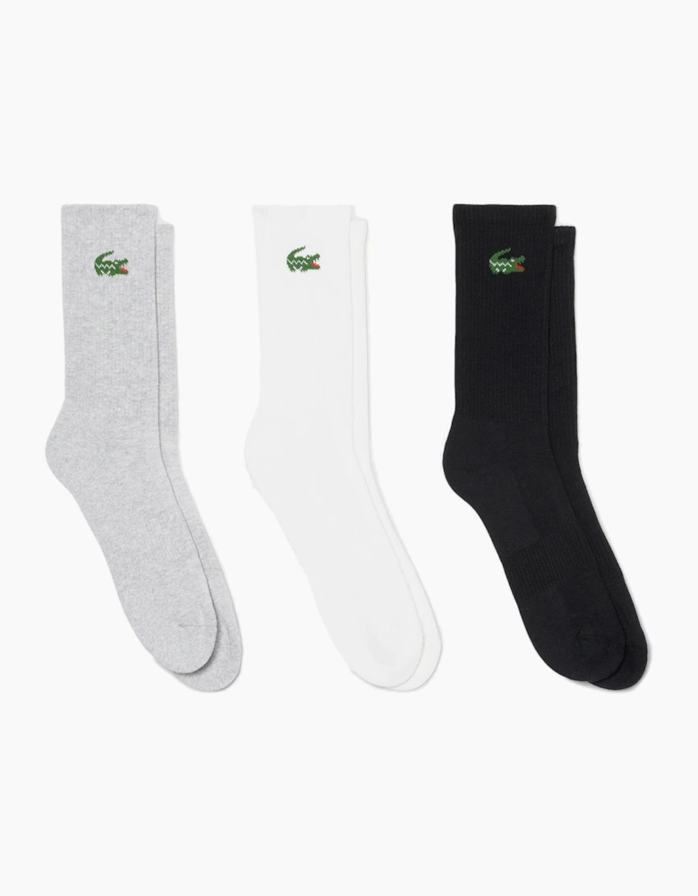 Lacoste 3-Pack Jacquard Crocodile Sport Socks