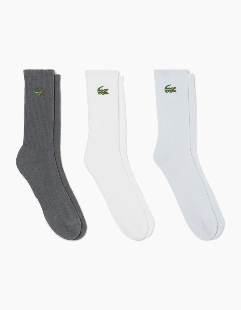 Lacoste 3-Pack Jacquard Crocodile Sport Socks
