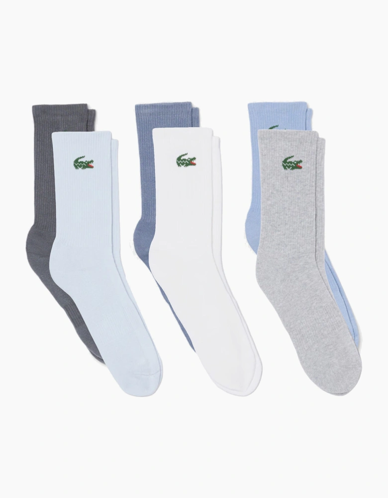 Lacoste 6-Pack Jacquard Crocodile Sport Socks