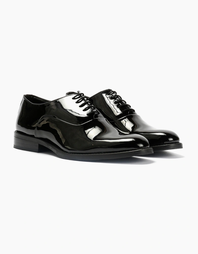 Antique Rogue Thorne Patent PU Leather Men's Black Lace-Up Shoes