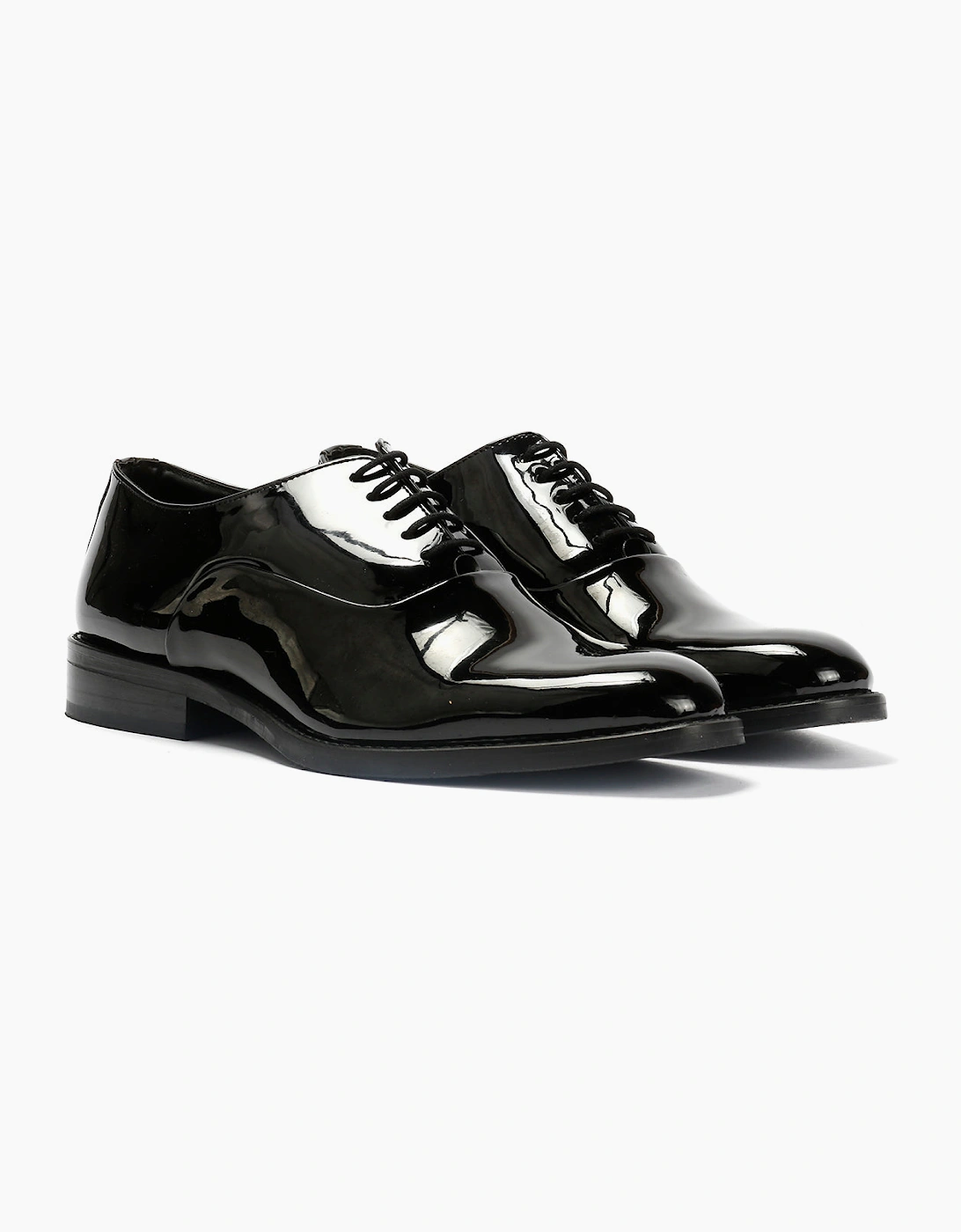 Antique Rogue Thorne Patent PU Leather Men's Black Lace-Up Shoes