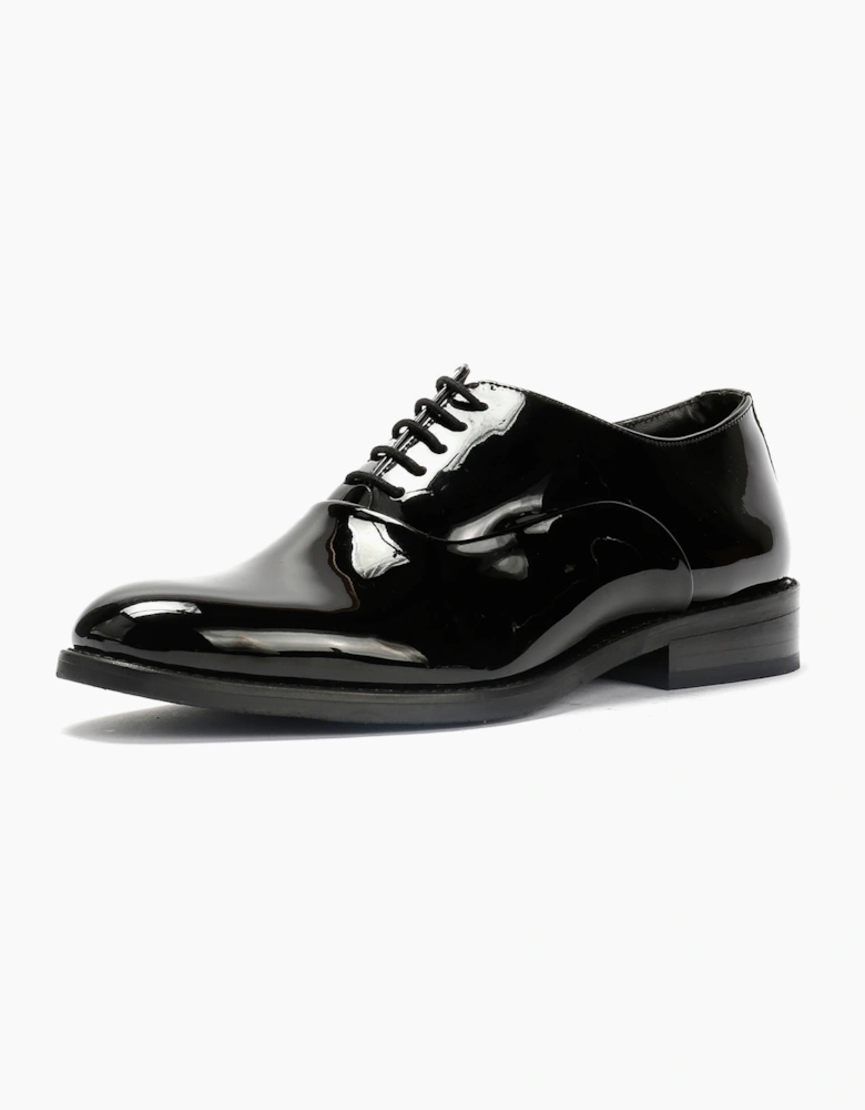 Antique Rogue Thorne Patent PU Leather Men's Black Lace-Up Shoes