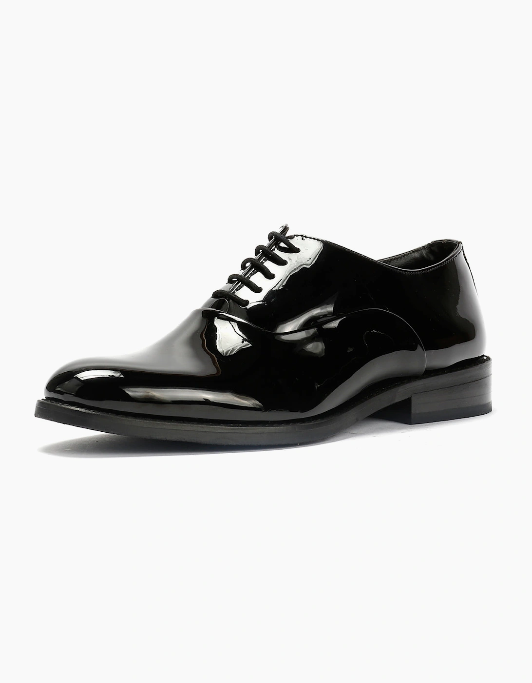 Antique Rogue Thorne Patent PU Leather Men's Black Lace-Up Shoes