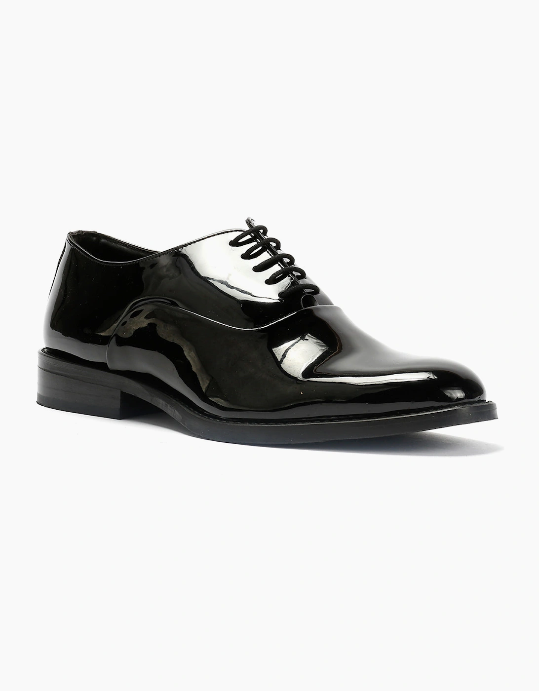 Antique Rogue Thorne Patent PU Leather Men's Black Lace-Up Shoes