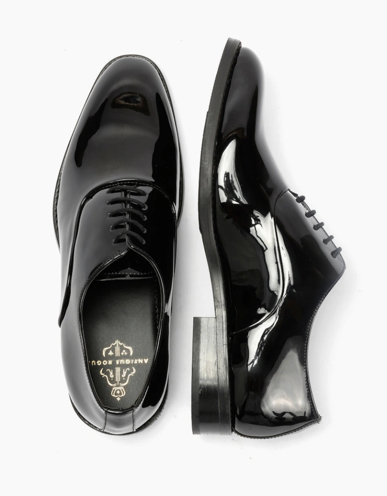 Antique Rogue Thorne Patent PU Leather Men's Black Lace-Up Shoes