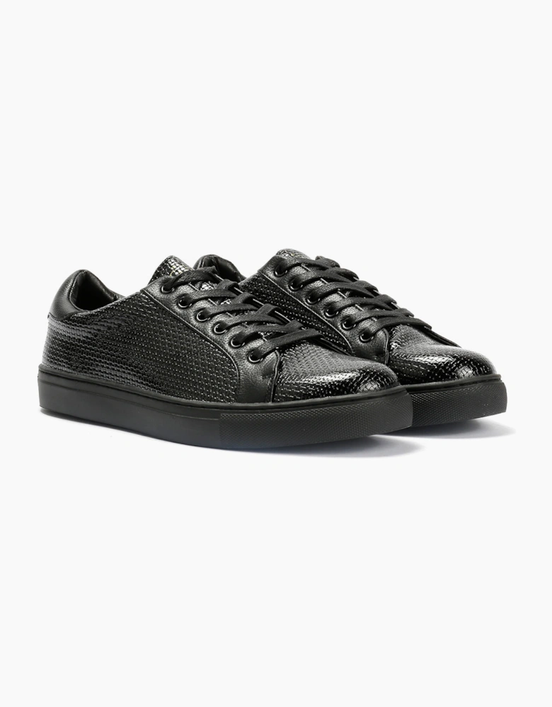 Antique Rogue Kimber Patent PU Leather Men's Black Trainers