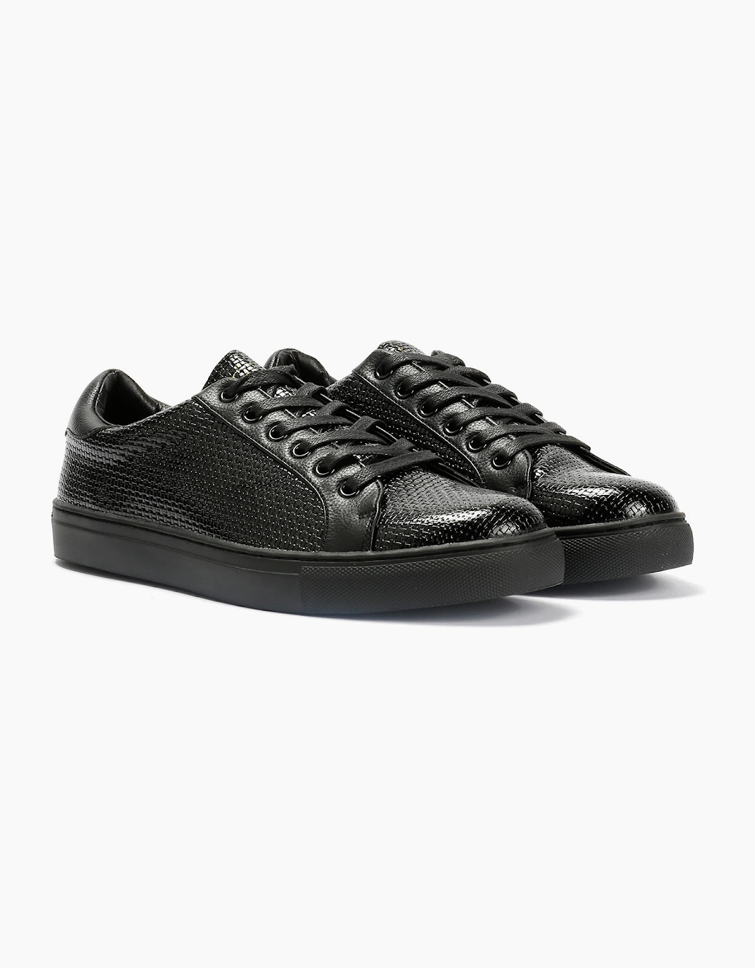 Antique Rogue Kimber Patent PU Leather Men's Black Trainers