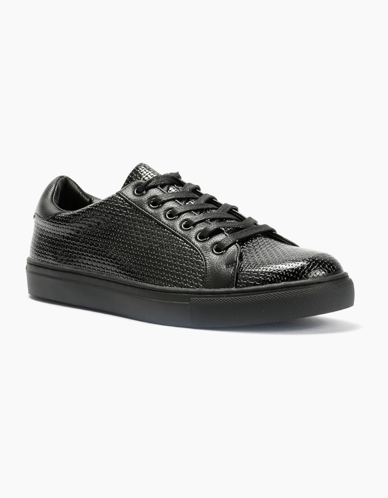 Antique Rogue Kimber Patent PU Leather Men's Black Trainers